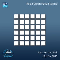 Serapool Relax Green Porselen Karo Fileli 5x5 cm - m²