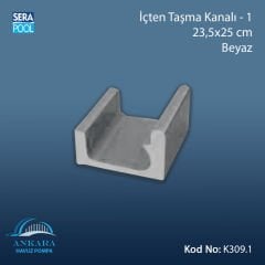 Üsten Taşma Kanalı-1 - 23,5x25 cm Gri