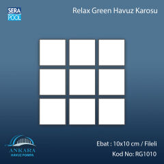 Serapool Relax Green Porselen Karo Fileli 10x10 cm - m²