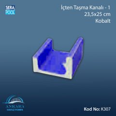 Üsten Taşma Kanalı-1 - 23,5x25 cm Kobalt