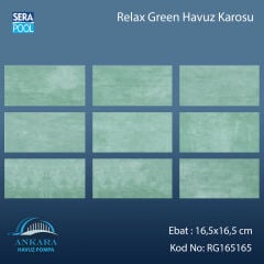 Serapool Relax Green Porselen Karo Fileli 16,5x16,5 cm - m²