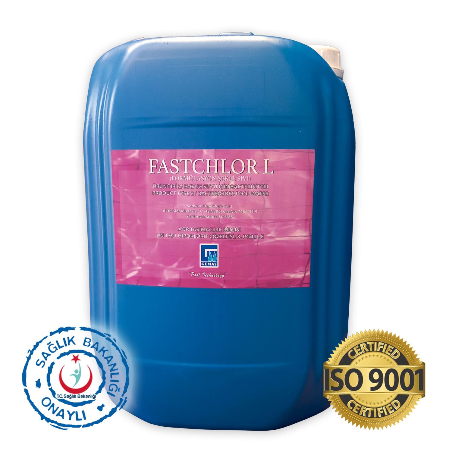“FASTCHLOR L” Sodyum Hipoklorit, % 12 Klor İçeriği - 20 L / 25 KG