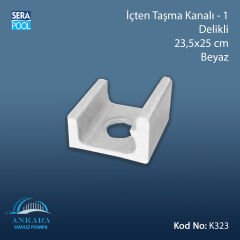 Üsten Taşma Kanalı-1 - Delikli - 23,5x25 cm Beyaz