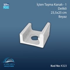 Üsten Taşma Kanalı-1 - Delikli - 23,5x25 cm Beyaz