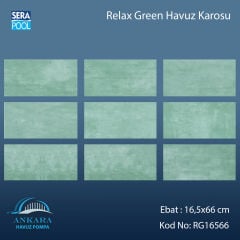 Serapool Relax Green Porselen Karo Fileli 16,5x66 cm - m²