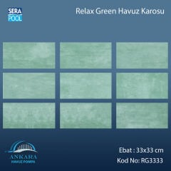 Serapool Relax Green Porselen Karo Fileli 33x33 cm - m²