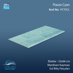 Piazza Cyan 33x66x0,76 cm Merdiven Kaymazı Sol Bitiş