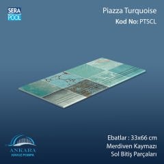 Piazza Turquoise 33x66x0,76 cm Merdiven Kaymazı Sol Bitiş