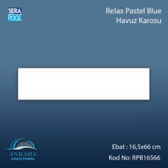 Serapool Relax Pastel Blue Porselen Karo Fileli 16,5x66 cm - m²