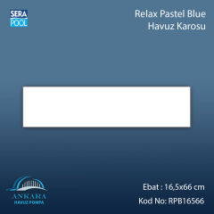 Serapool Relax Pastel Blue Porselen Karo Fileli 16,5x66 cm - m²