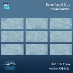 Serapool Relax Pastel Blue Porselen Karo Fileli 33x33 cm - m²