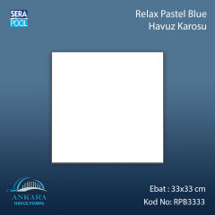Serapool Relax Pastel Blue Porselen Karo Fileli 33x33 cm - m²