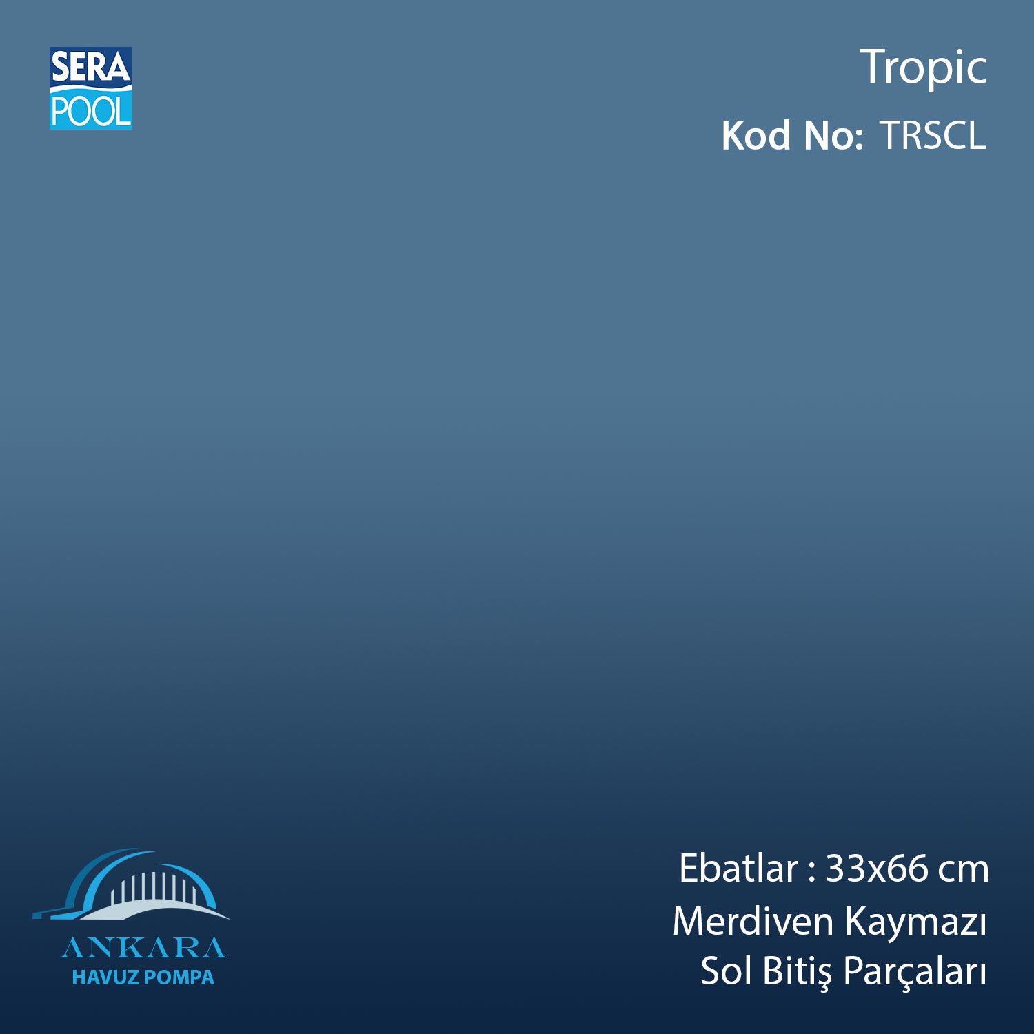 Tropic 33x33x0,76 cm Merdiven Kaymazı Sol Bitiş