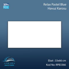 Serapool Relax Pastel Blue Porselen Karo Fileli 33x66 cm - m²