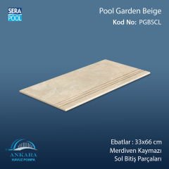 Pool Garden Beige 33x66x0,76 cm Merdiven Kaymazı Sol Bitiş