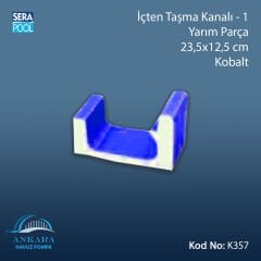 Üsten Taşma Kanalı-1 - Yarım Parça - 23,5x12,5 cm Kobalt