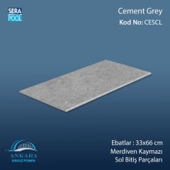 Cement Grey 33x66x0,76 cm Merdiven Kaymazı Sol Bitiş