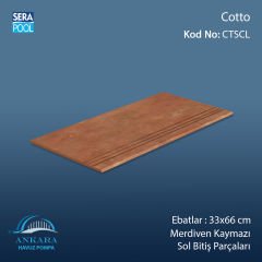 Cotto 33x66x0,76 cm Merdiven Kaymazı Sol Bitiş