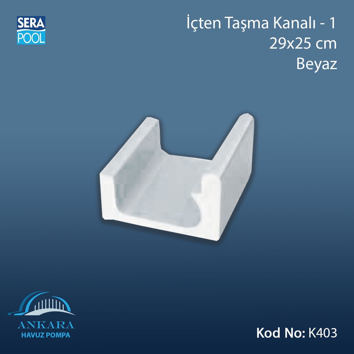 Üsten Taşma Kanalı-3 - 29x25 cm Beyaz