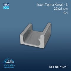 Üsten Taşma Kanalı-3 - 29x25 cm Gri