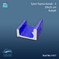Üsten Taşma Kanalı-3 - 29x25 cm Kobalt