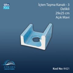 Üsten Taşma Kanalı-3 -Delikli - 29x25 cm Açık Mavi
