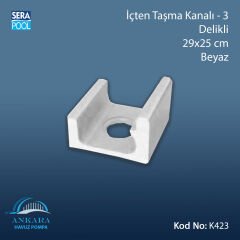 Üsten Taşma Kanalı-3 -Delikli - 29x25 cm Beyaz