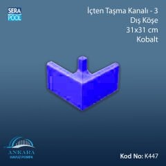 Üsten Taşma Kanalı-3 - Dış Köşe - 31x31 cm Kobalt