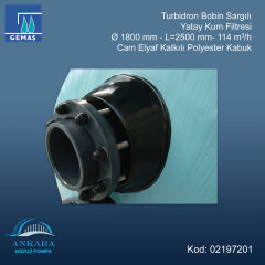 Turbidron Bobin Sargılı Yatay Kum Filtresi - Ø 1800 mm - L=2500 mm - 114 m³/h
