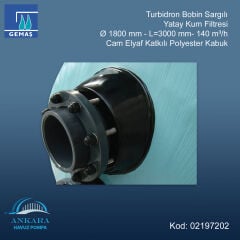 Turbidron Bobin Sargılı Yatay Kum Filtresi - Ø 1800 mm - L=3000 mm - 140 m³/h