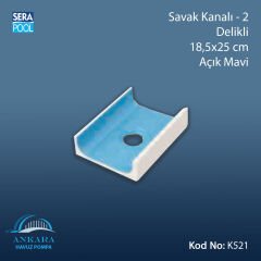 Savak Kanalı-2 - Delikli - 18,5x25 cm Açık Mavi