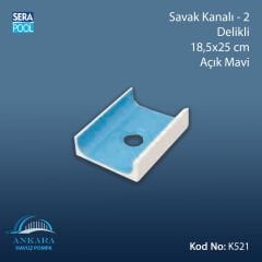 Savak Kanalı-2 - Delikli - 18,5x25 cm Açık Mavi
