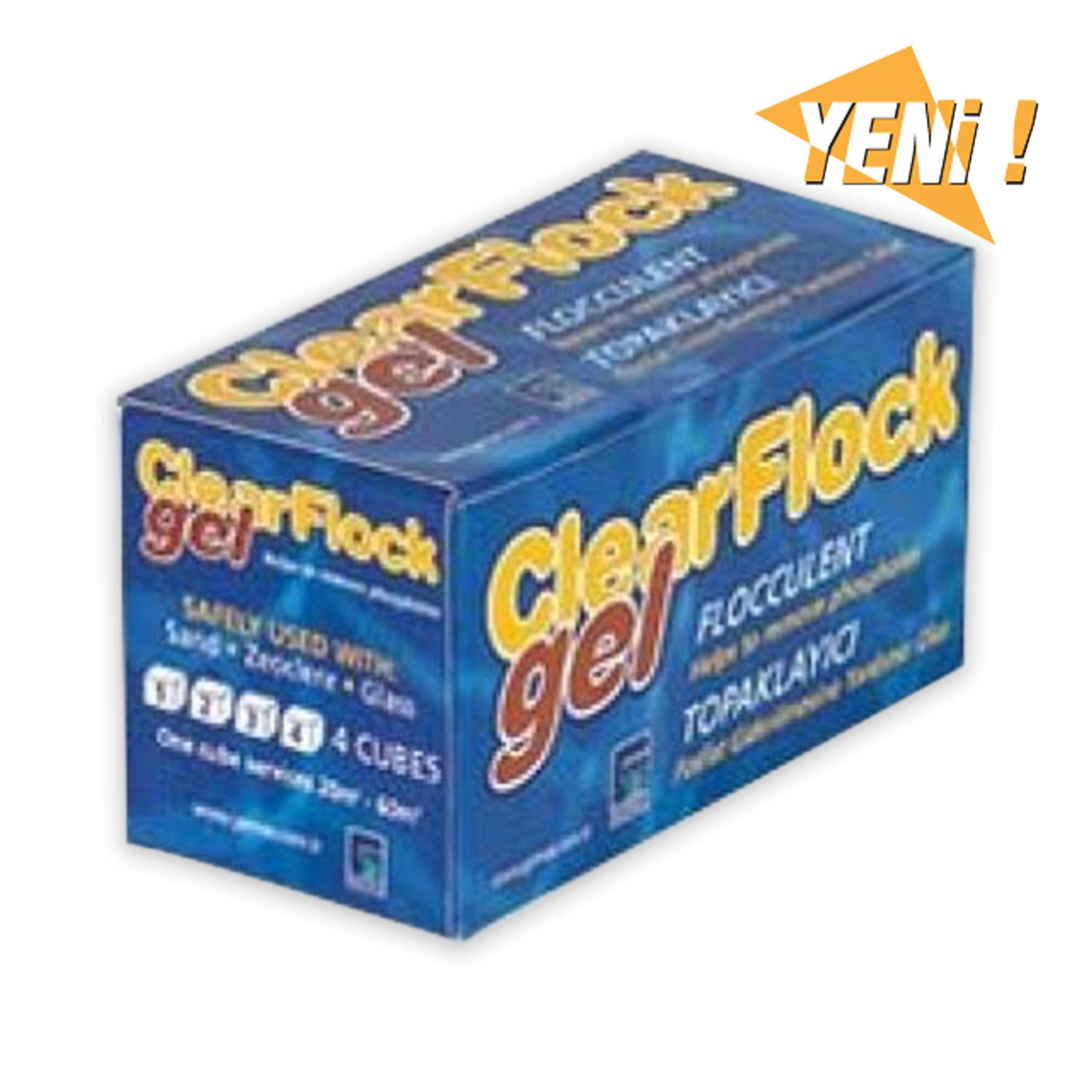 ClearFlock Jel Topaklayıcı - 1 adet küp jel ihtiva eden kutu ( Ticari Havuzları )