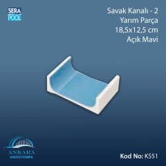 Savak Kanalı-2 - Yarım Parça - 18,5x12,5 cm Açık Mavi