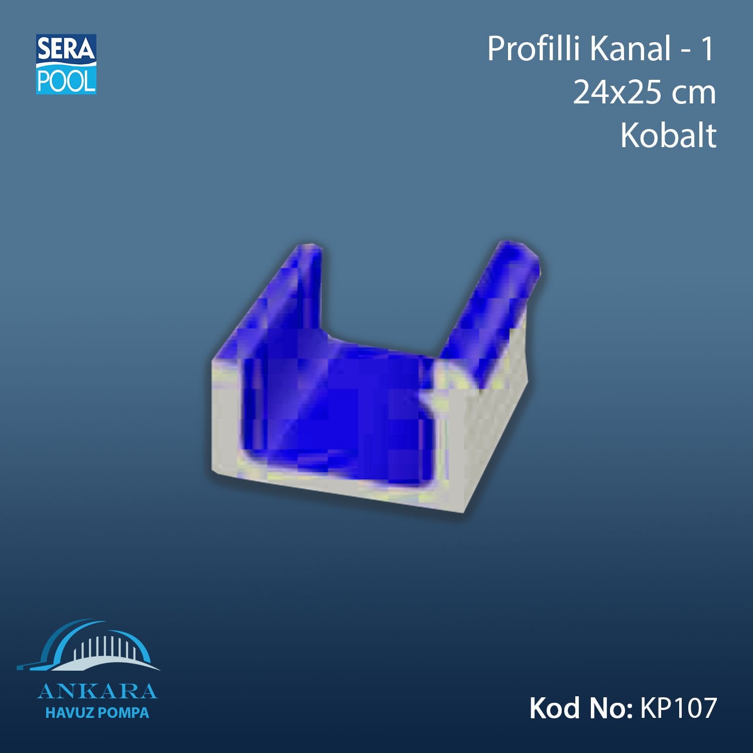 Profilli Kanal-1 - 24x25 cm Kobalt