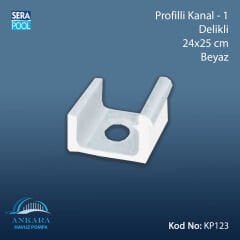 Profilli Kanal-1 - Delikli - 24x25 cm Beyaz