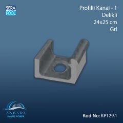 Profilli Kanal-1 - Delikli - 24x25 cm Gri