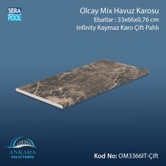 Olcay Mix 33x66x0,76 cm Infinity Kaymaz Karo Çift Pahlı