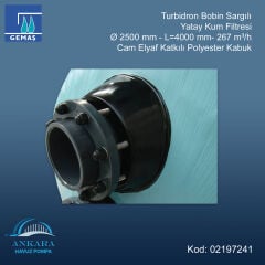Turbidron Bobin Sargılı Yatay Kum Filtresi - Ø 2500 mm - L=4000 mm - 267 m³/h