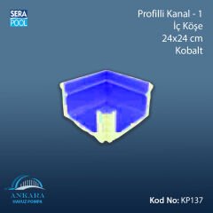 Profilli Kanal-1 - İç Köşe - 24x24 cm Kobalt