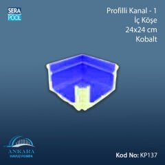 Profilli Kanal-1 - İç Köşe - 24x24 cm Kobalt