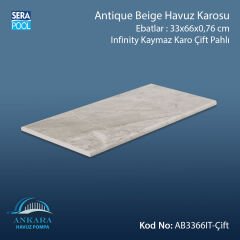 Antique Beige 33x66x0,76 cm Infinity Kaymaz Karo Çift Pahlı