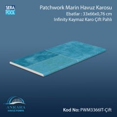 Patchwork Marin 33x66x0,76 cm Infinity Kaymaz Karo Çift Pahlı