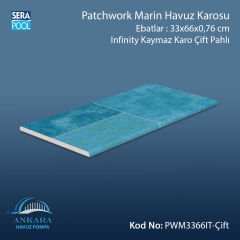 Patchwork Marin 33x66x0,76 cm Infinity Kaymaz Karo Çift Pahlı