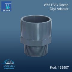Ø75 Pvc Dıştan Dişli Adaptör