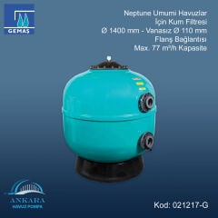 Neptune Kum Filtresi - Ø1400 mm Vanasız Ø110 mm Flanş Bağlantılı - Max. 77 m³/h