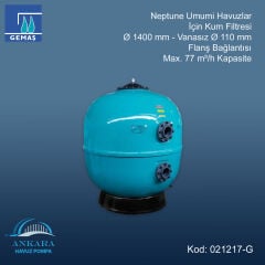 Neptune Kum Filtresi - Ø1400 mm Vanasız Ø110 mm Flanş Bağlantılı - Max. 77 m³/h