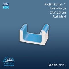 Profilli Kanal-1 - Yarım Parça - 24x12,5 cm Açık Mavi