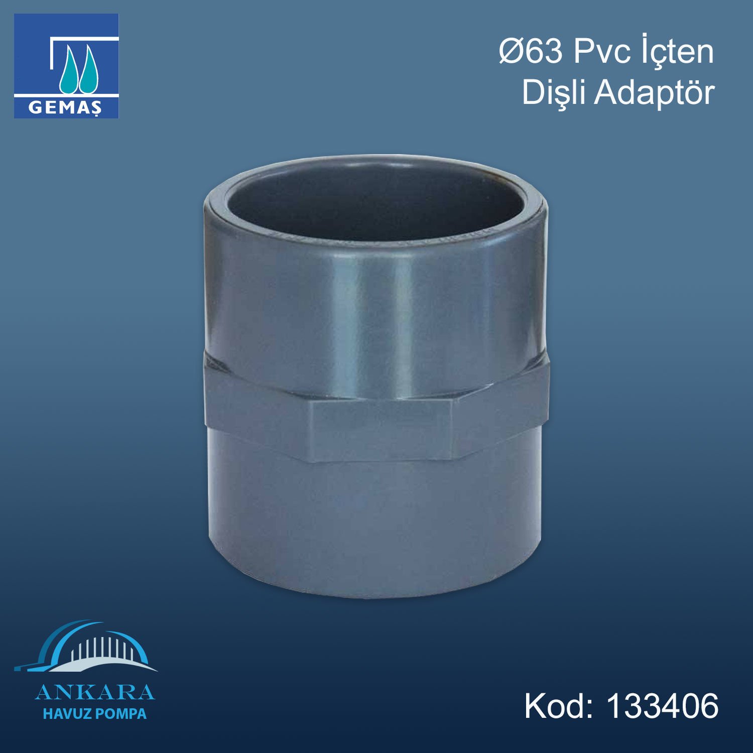 Ø63 Pvc İçten Dişli Adaptör