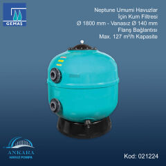 Neptune Kum Filtresi - Ø2000 mm Vanasız Ø160 mm Flanş Bağlantılı - Max. 157 m³/h Kapasite